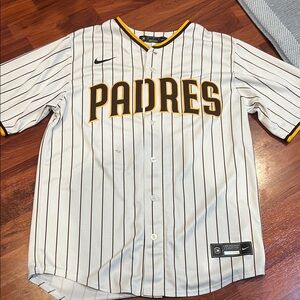 Nike White and Black Striped Jersey